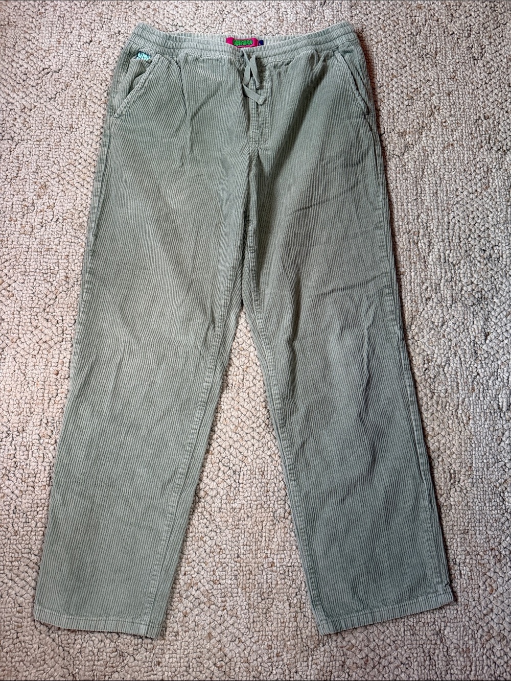 Empyre Men's Corduroy Drawstring Pants - Sage Green